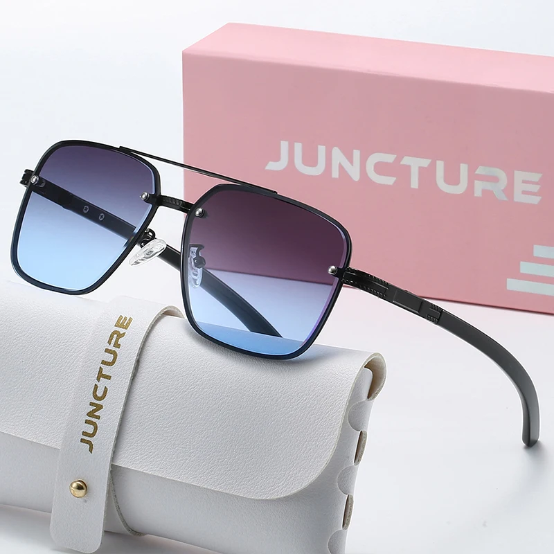 JUNCTURE Modische quadratische Sonnenbrille für Damen, Sonnenbrille mit großem Rahmen, Farbverlauf, für Damen, Party, Urlaub, Geschenke, Sonnenbrille für Damen