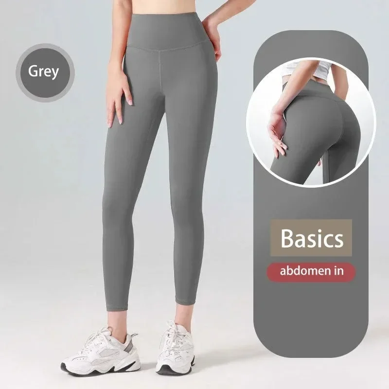 Solid Color High Waist Breathable Women's Leggings Lift buttocks Breathable Ladies Long Pants Sexy Moisture-wicking Cozy Trouser