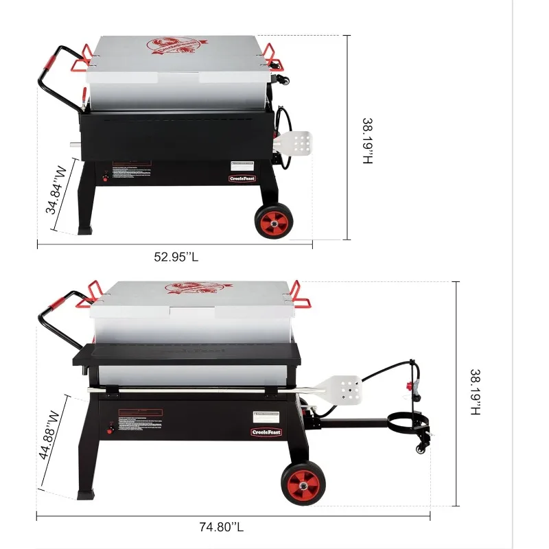 CFB2001 150 QT Crawfish Boiler, Outdoor Double Sack Propane Gas Cooker with Folding Cylinder Mounting Bracket and Stirring image 3