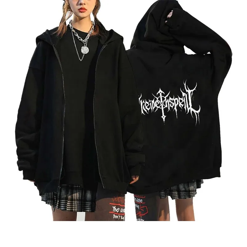 

Мужская куртка с капюшоном, черная, Kriegsgeist, уличная одежда с готическим принтом, повседневная верхняя одежда для хип-хопа, панк