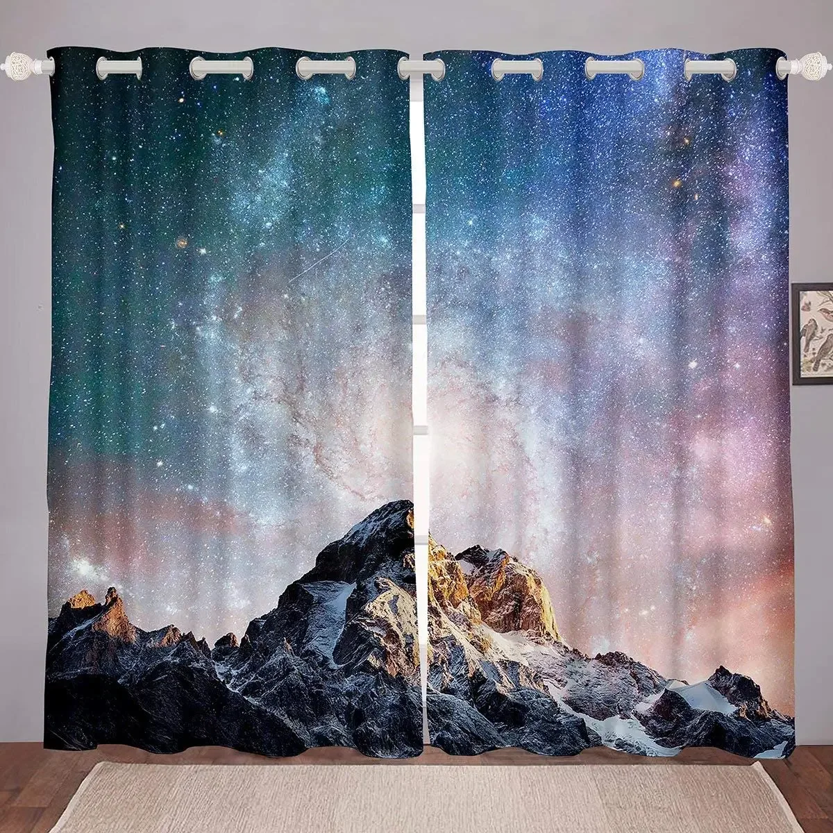 Living Room Decoration Blackout Curtains Green Blue Dream Night Double Bedroom Living Room Luxury Curtains Can Be Short Curtains