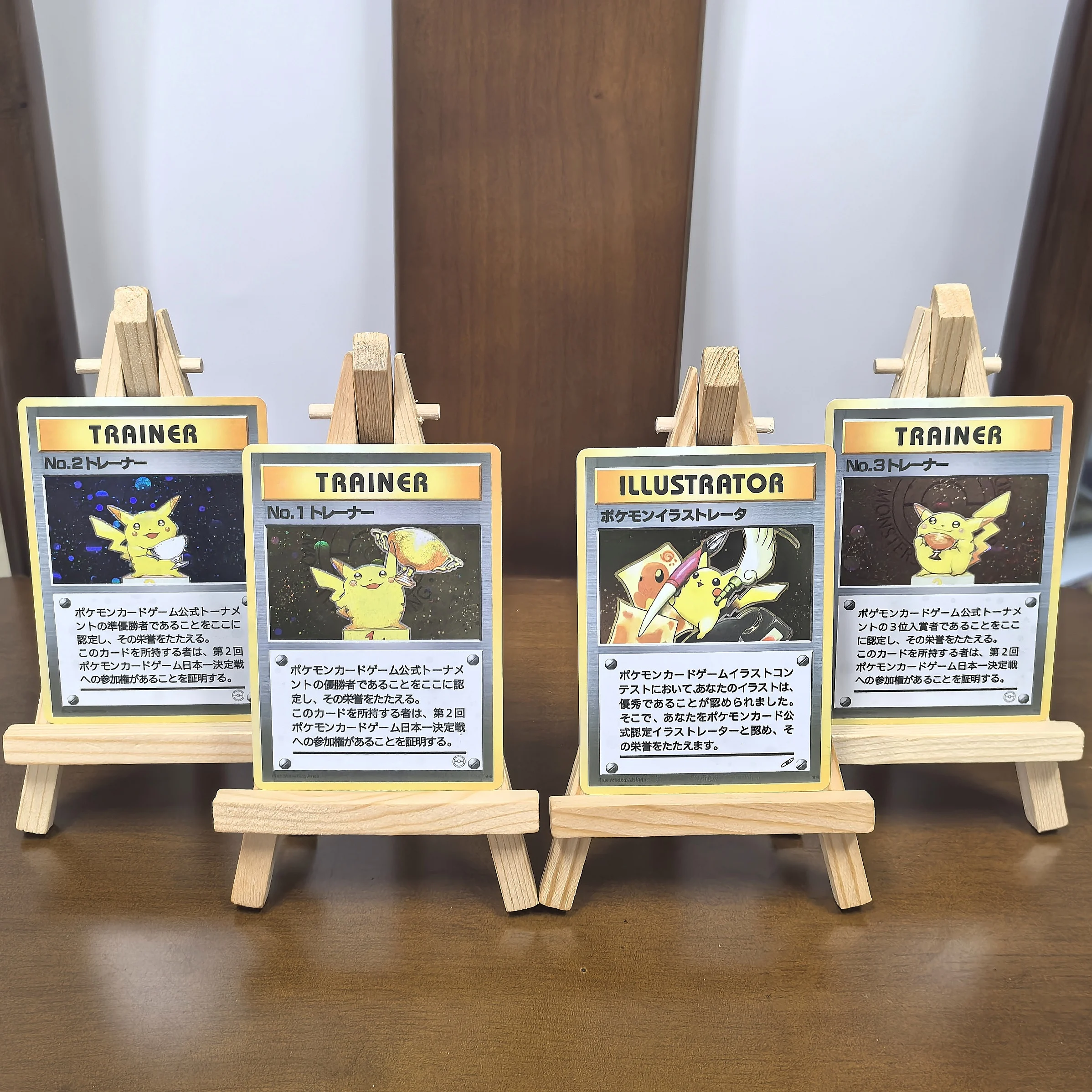 

Карманные коллекционные карты 1998-1999 годов P.M.JAPANESE PROMO TROPHY Champion PIKACHU RARE Single Card Классическая игра Аниме карты Подарочные игрушки