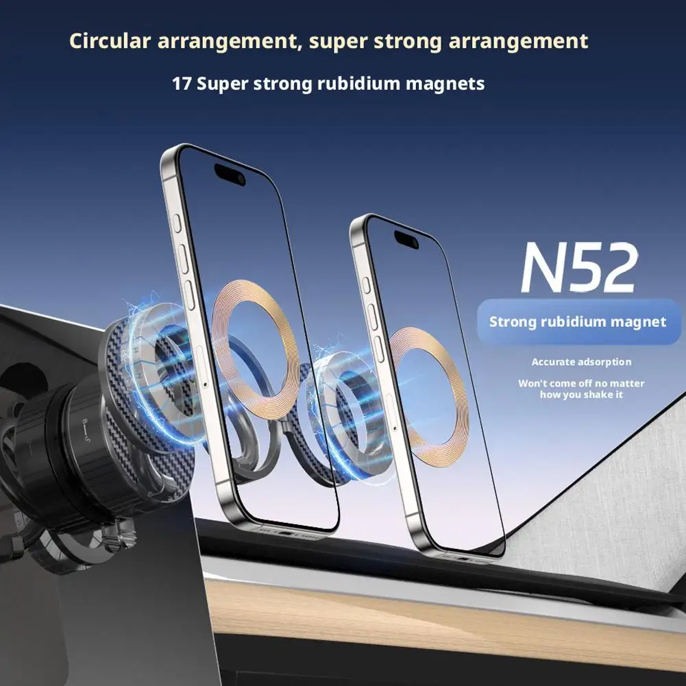 

Vacuum Suction Double-headed Magnetic Phone Holder Car Mount 360°Rotation Foldable Strong Suction Stand For Car/Smooth U8X3