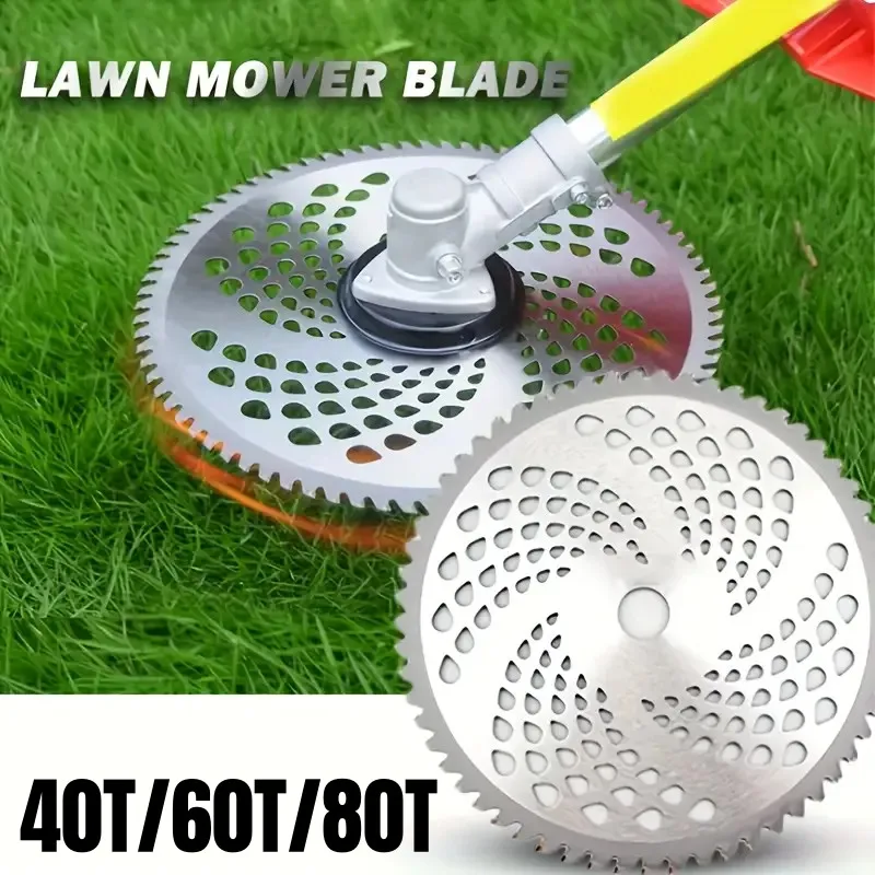 1pc 40/60/80 Teeth Lawn Mower Blade Durable Round Alloy Tooth Accessories Mower Lawn Mower Head Saw Blade Garden Weed Mower Part