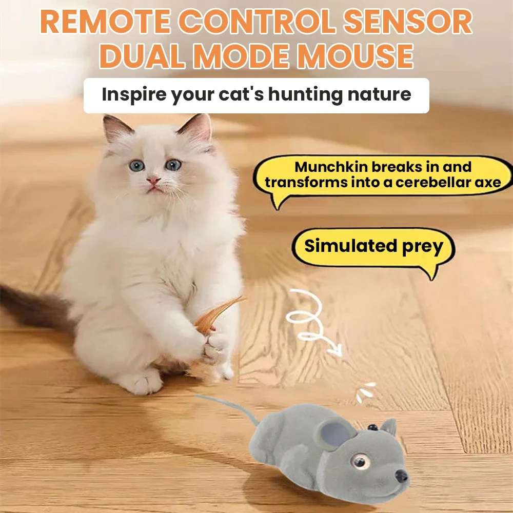 Remote Control Mouse And Cat Toy Simulation Induction Animal Toy Remote Control Mouse Intelligent Obstacle Avoidance Cat Toy