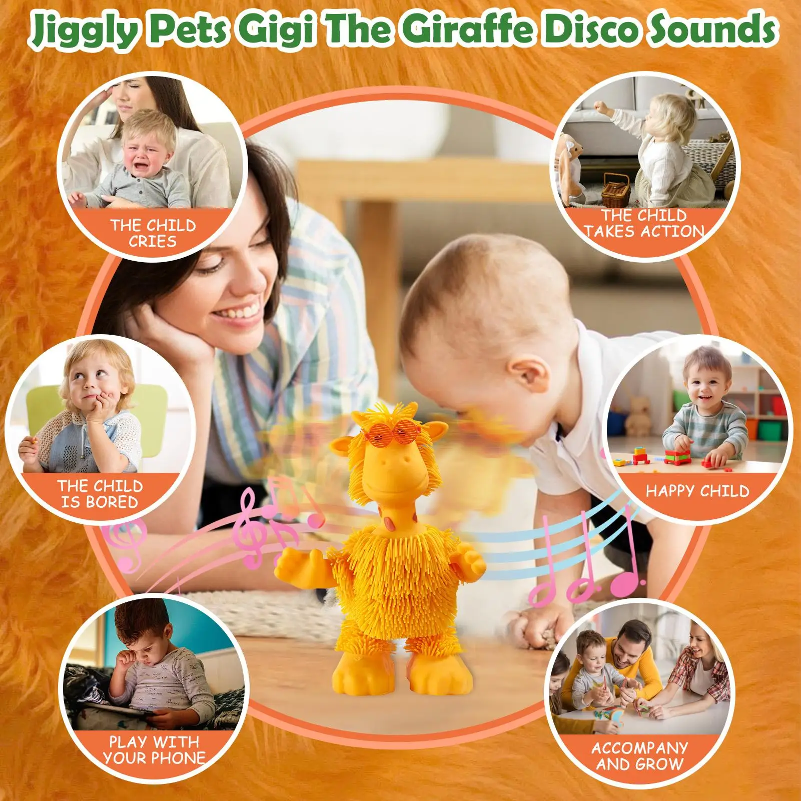 لعبة دمى الرقص اللطيفة على شكل زرافة دمى ناعمة مع موسيقى للأطفال والأطفال في المنزل وعطلات ما قبل المدرسة وعيد الميلاد #2