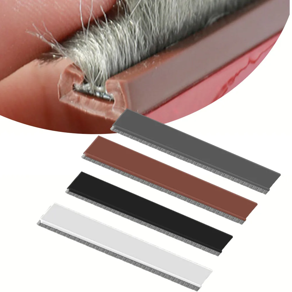 100cm Door Bottom Brush Seal Strip Insectproof Door Bottom Seal Strips Self-Adhesive Door Stopper Brush Seal Strip Home Hardware