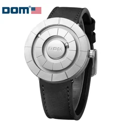 DOM 1753 Men's Creative Design Quartz Watch Magnetic Ball Waterproof Leather Strap Fashion Watches for Male Gifts reloj hombre