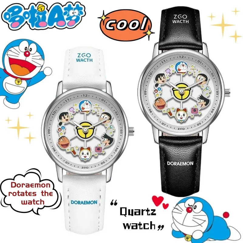 

Новые мультяшные индивидуальные двухмерные часы Doraemon с вращающимся циферблатом, креативные аниме-периферии, студенческие электронные часы, подарки