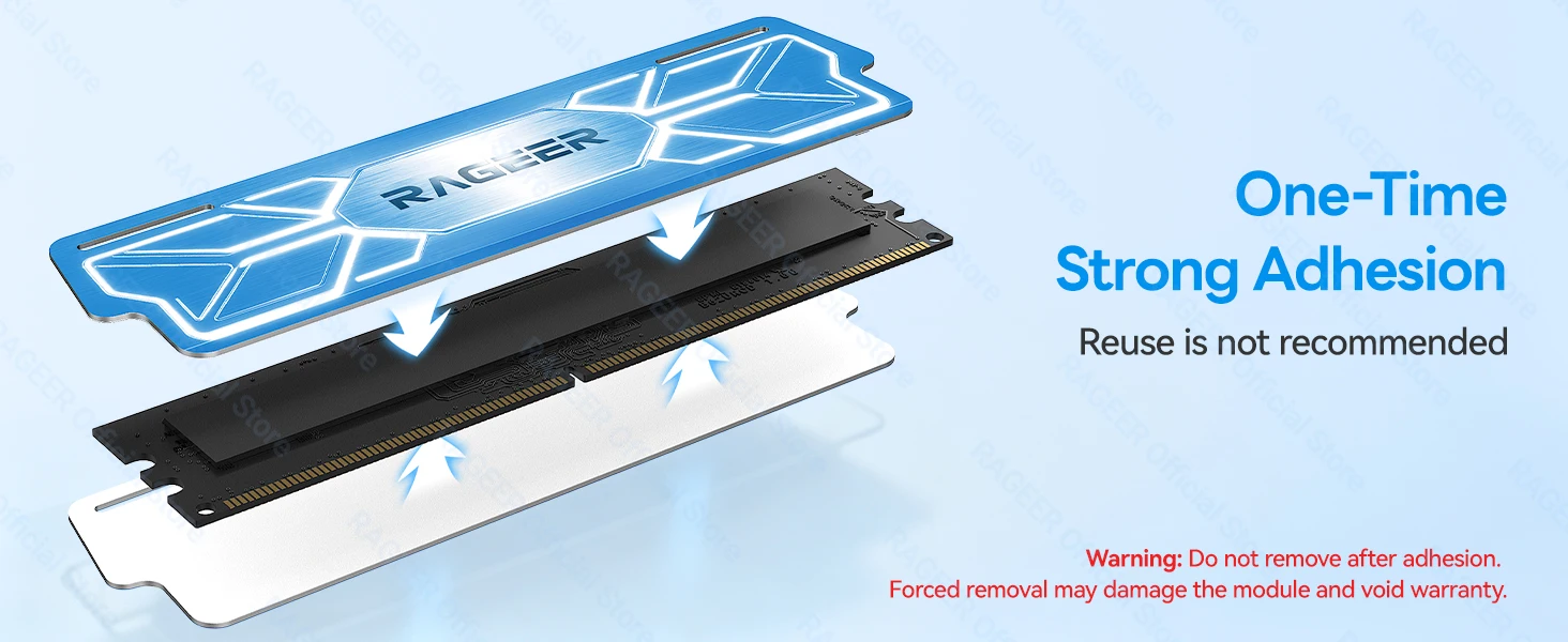 RAGEER Speicher-RAM-Kühler Armor Computer Selbstklebender Speicher-Kühlkörper PC-RAM für DDR2/DDR3/DDR4/DDR5 Ein- und Doppelseitiger RAM – Detail 4
