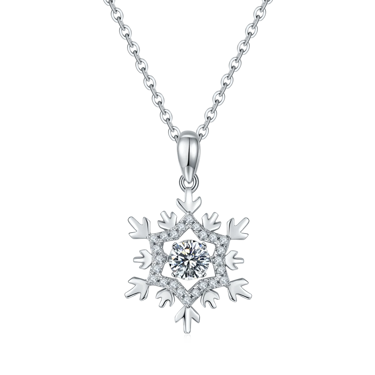 

Ethereal Ice Queen S925 Sterling Silver Plated White Gold Moissanite Necklace 0.5CT D Grade