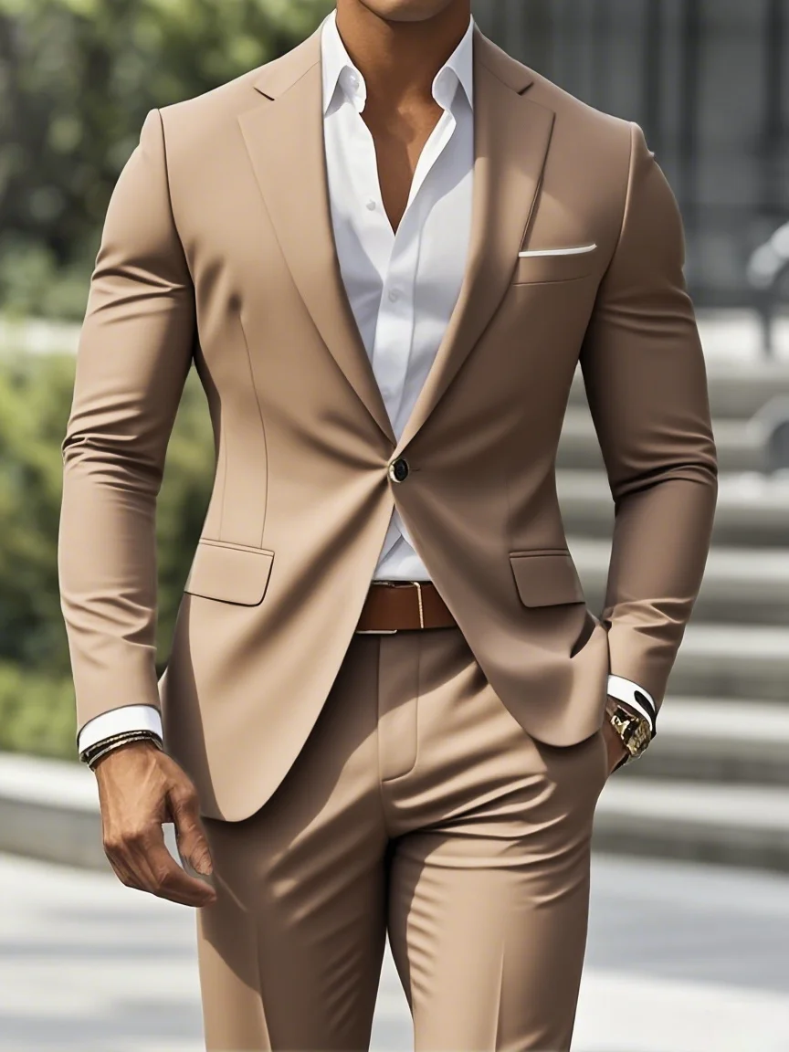 

[Business Suit]Men's Tailored Suit - Perfect for Office Gatherings & Anniversary Events