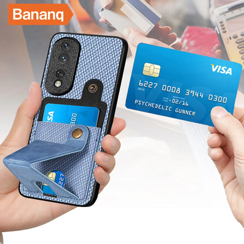 

Bananq Wallet Card Case For Huawei Nova 9 10 Y70 Plus Y90 Cover For Honor 50 60 70 80 SE X30 X40 X8 X9 X9A Magic 4 Pro Play 6C