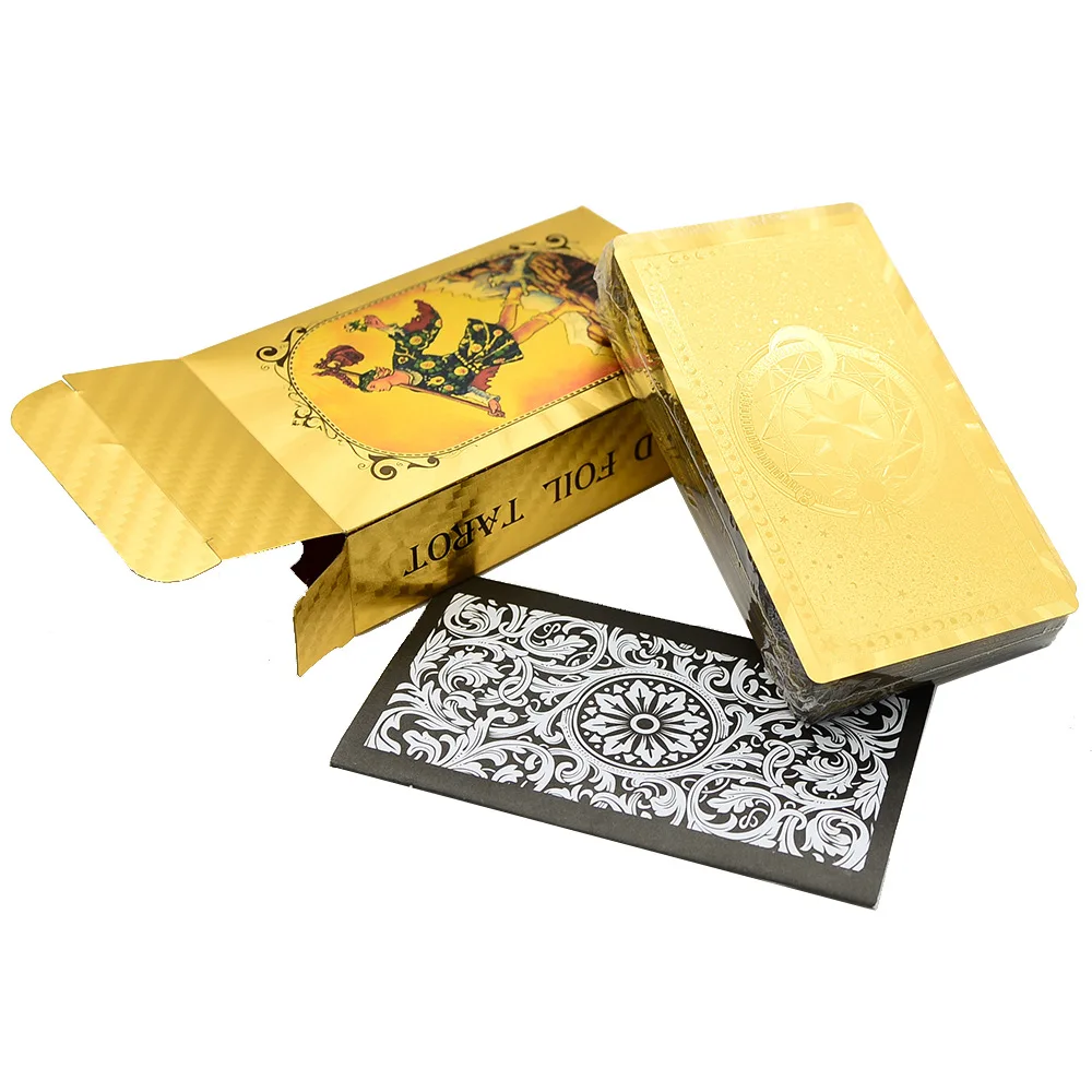 Golden Tarot 12x7cm English Deck Classic for Beginners with Color Paper Guide Book High Quality Learning Cards Runes Divination