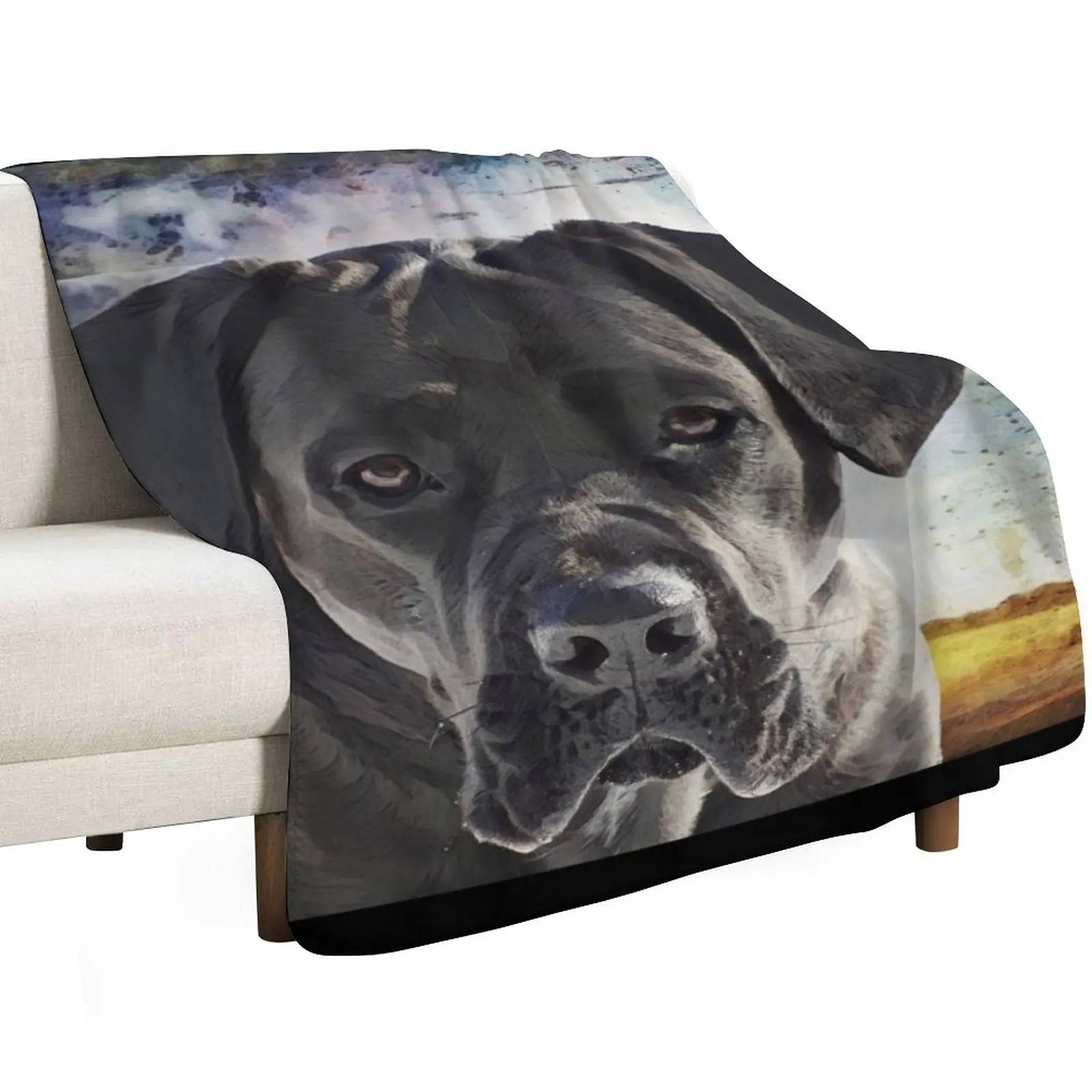 Cane Corso With Floppy Ears Throw Blanket Shaggy Hairys Softest for babies Decorative Beds cosplay anime Blankets