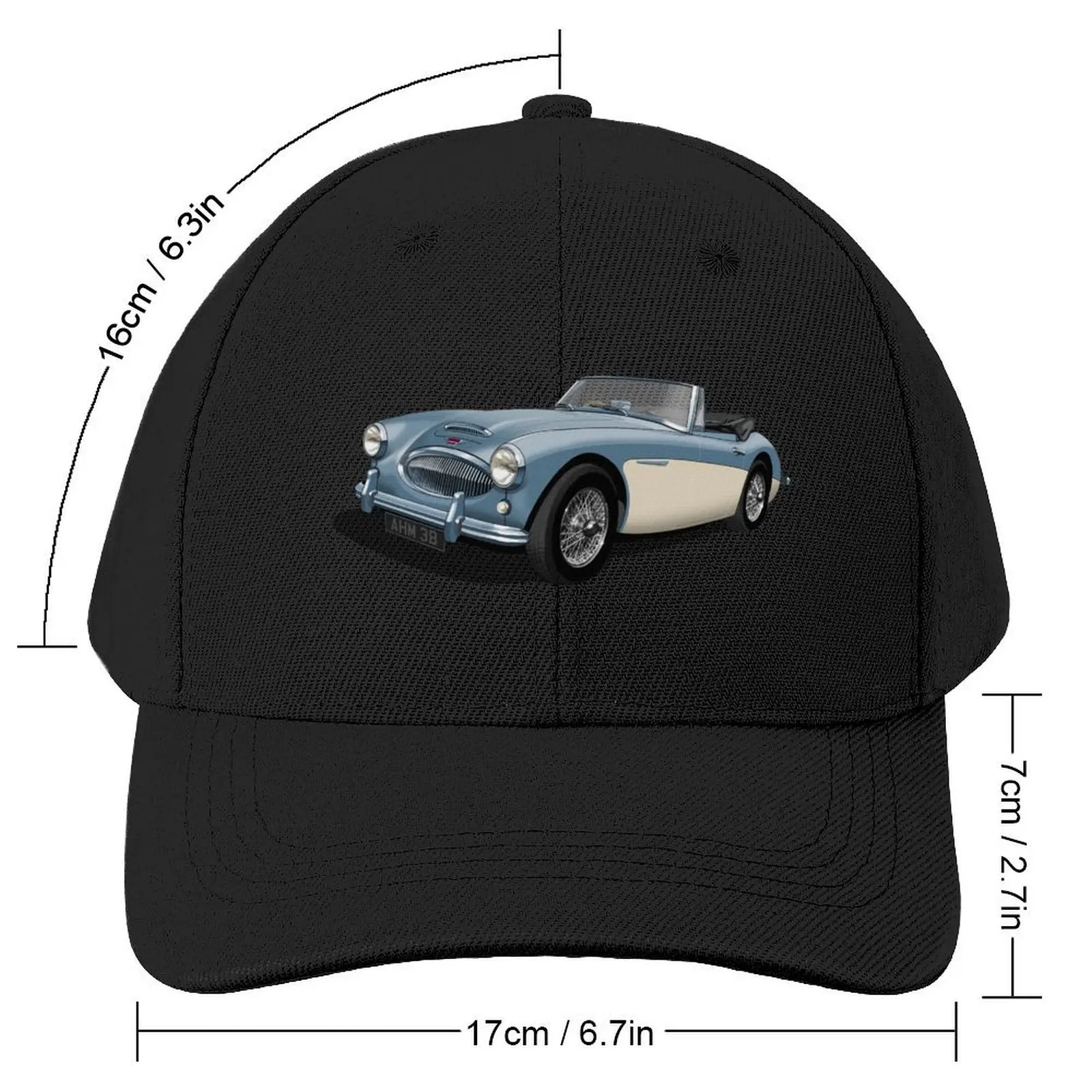 Austin Healey 3000 Mk3 in Healey Blue and White Baseball Cap funny hat fishing hat Vintage Women Men's