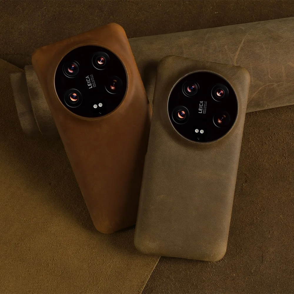 

Retro Crazy Horse Pattern Genuine Leather Case For Xiaomi 15 Ultra 14TPro 12 13T Vintage Back Cover Shockproof Protection Coque