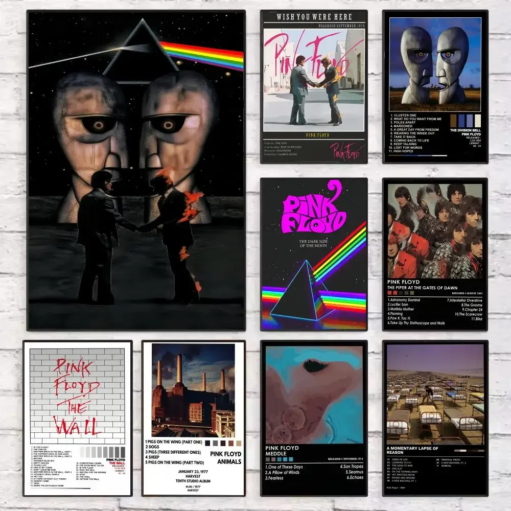 Pop Rock Band P_PinkS F_Floyd Poster Wall Art Sticky for Living Room Bedroom Office Hallway Bar Home Decor Gift Idea