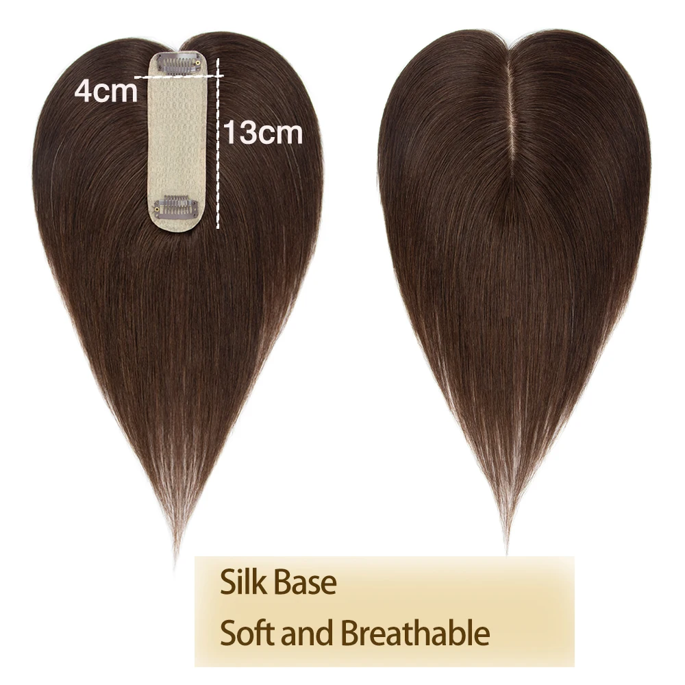 Hair Topper For Women Real Human Hair 10 Inch Super Lightweight Invisible Base Toppers Hairpieces for Women with Thinning Crown