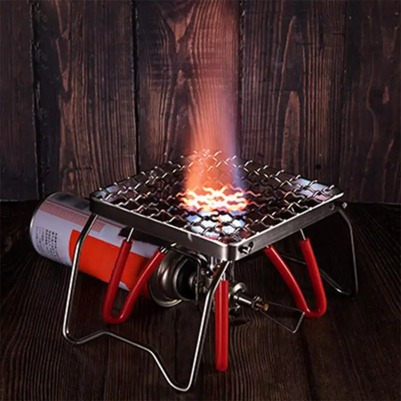 Multifunctional Folding Campfire Grill Portable Stainless Steel Camping Grill Grate Gas Stove Stand Outdoor Wood Stove Stand