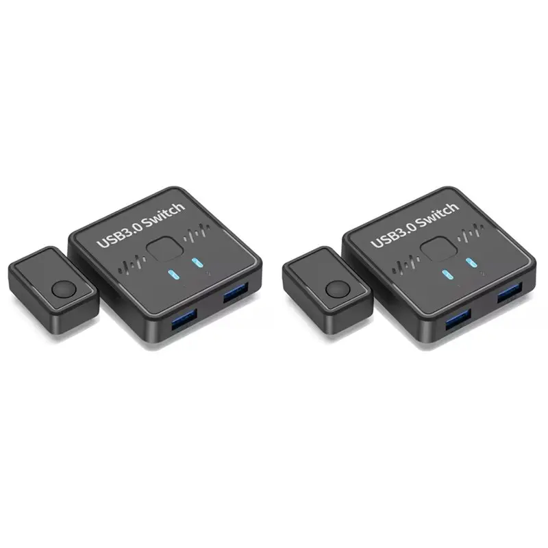 ABDE-2X USB3.0 Printer Sharer Switch USB 3.0 Bidirectional Switcher 2 In 1 Out 2 Computers Share 1 Printer Keyboard Mouse USB