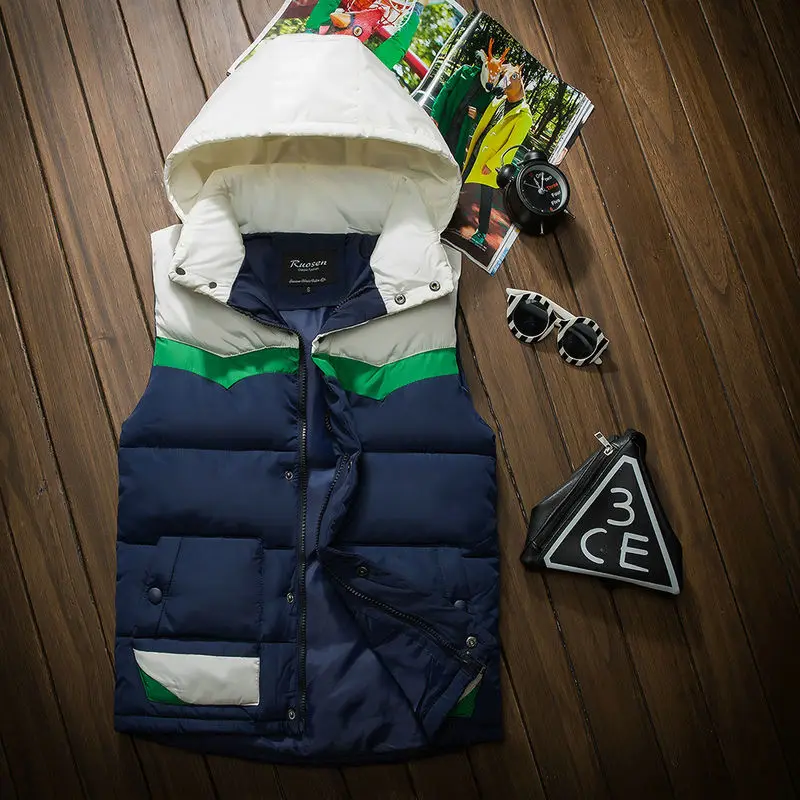 Herfst Winter Vest Met Capuchon Mannen Casual Slanke Warme Vrouwen Mouwloze Jas Jas Jeugd Heren Man Vest Plus Size S-3XL