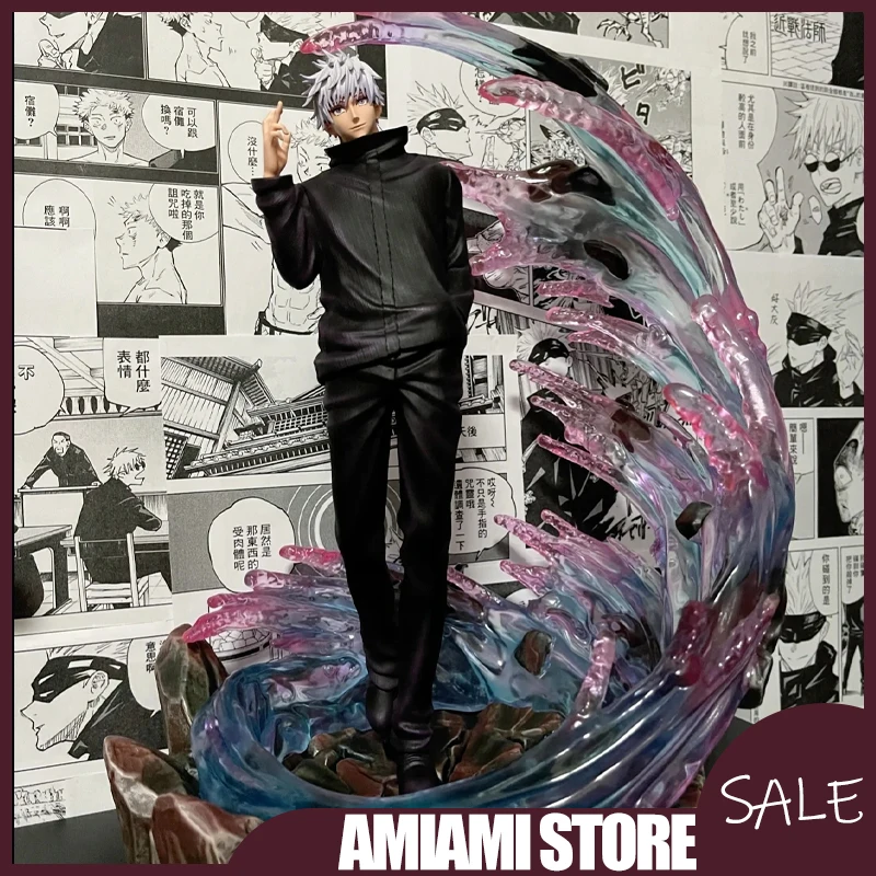 

35cm Jujutsu Kaisen Gojo Satoru Figure with LED Light Scene Special Effect Statue Anime Teacher Model Box Collection Toys Gifts