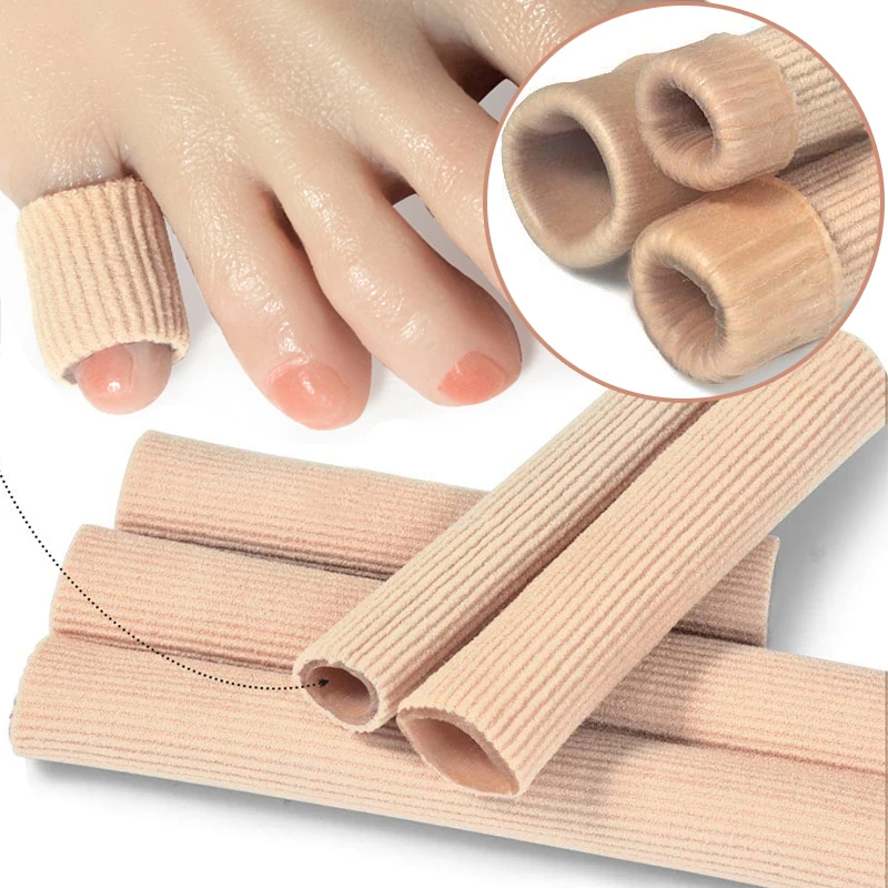 15cm Silicone Tube Toe Gel Protector Cover Finger Toe's Fabric Gel Bandage Corns Blisters Calluse Pain Relief Soft Pads Insoles