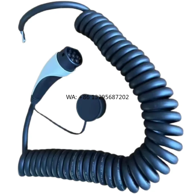 

JET 7KW Type2 Spiral EV Charging Cable 380V New Condition 32A 1Phase 5meter 62196-2 Plug High Performance EV Connectors