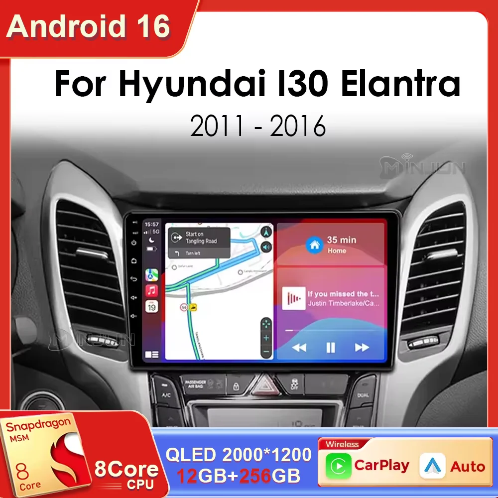 Radio samochodowe Android 16 do Hyundai i30 2011 - 2017 Carplay Multimedialny odtwarzacz wideo Auto Stereo 5G Autoradio Nawigacja Jednostka główna