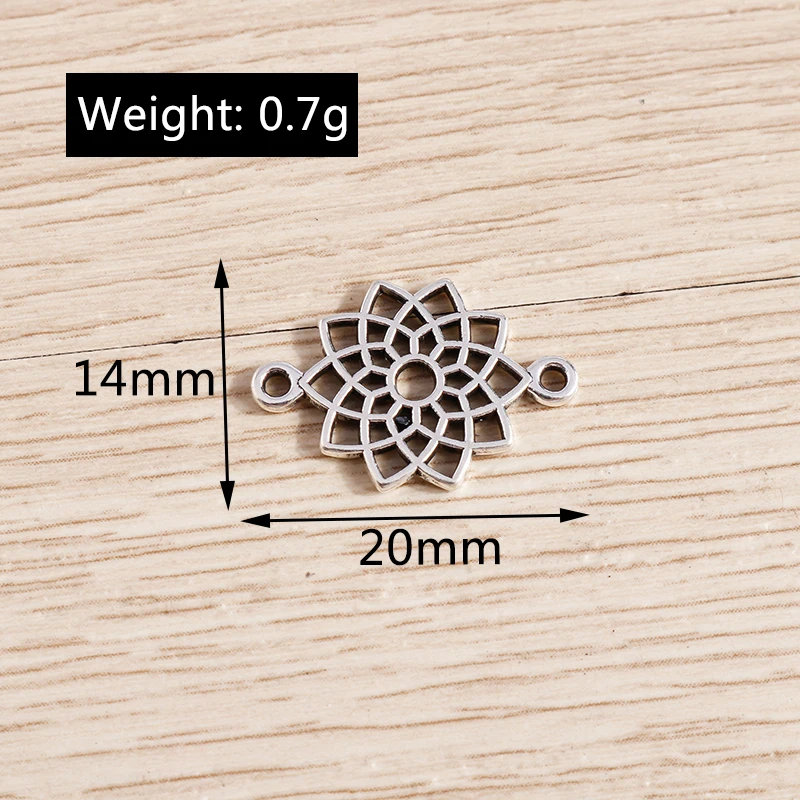 Tusember 40 Stück 14*20mm Metall Niedliche Hohle Lotus-Anhänger Verbinder für Schmuckherstellung Handgemachte DIY Halsketten Ohrringe Armbänder – Detail 1