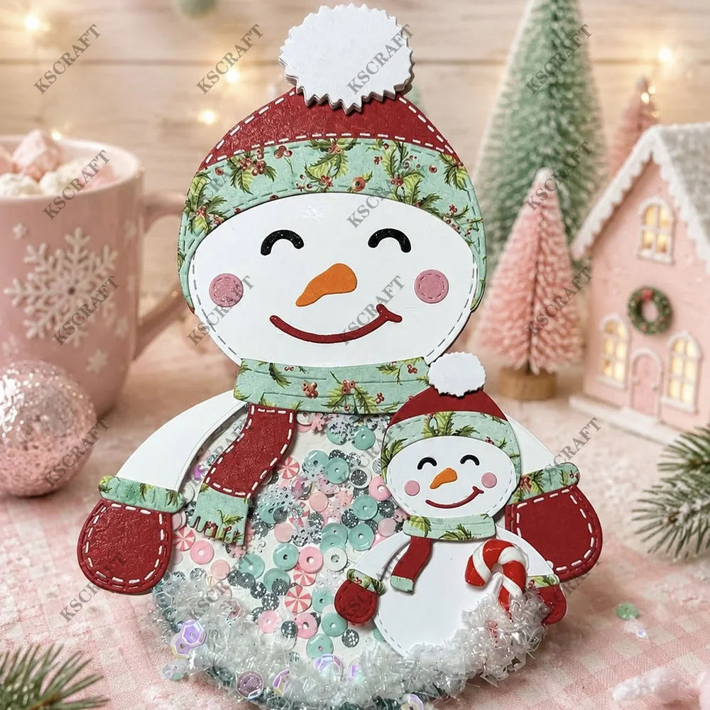 KSCRAFT Snowman Mini Album Cutting Dies Stencils for DIY Scrapbooking Decorative Embossing DIY Paper Cards