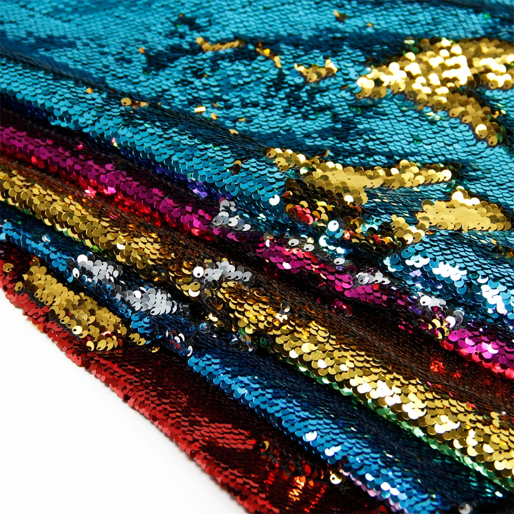 50*130cm Dragon Fish Scale Mermaid Sequin Reversible Material Fabric Patchwork Sewing Quilting Needlework DIY Cloth