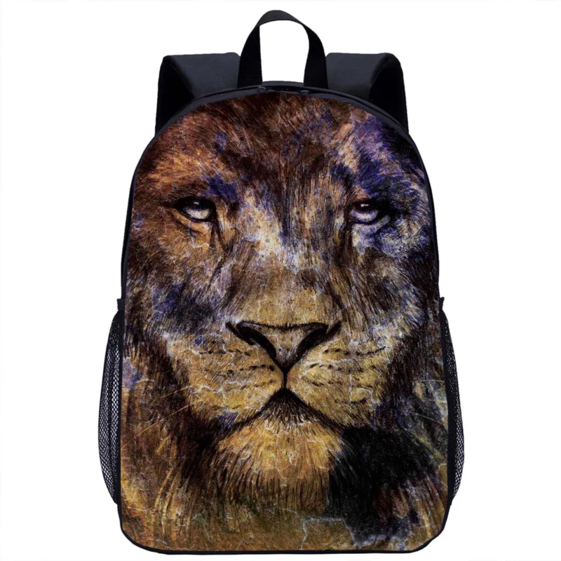 

King of Beasts Lion Print Children Schoolbag Laptop Bag Girls Boys Travel Storage Backpacks Teenager Daily Casual Rucksacks