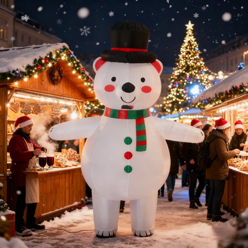

Christmas Inflatable Polar Bear Costume Polar Bear cosplay suit Christmas Halloween Party Cosplay Carnival Novelty Dress-Up suit