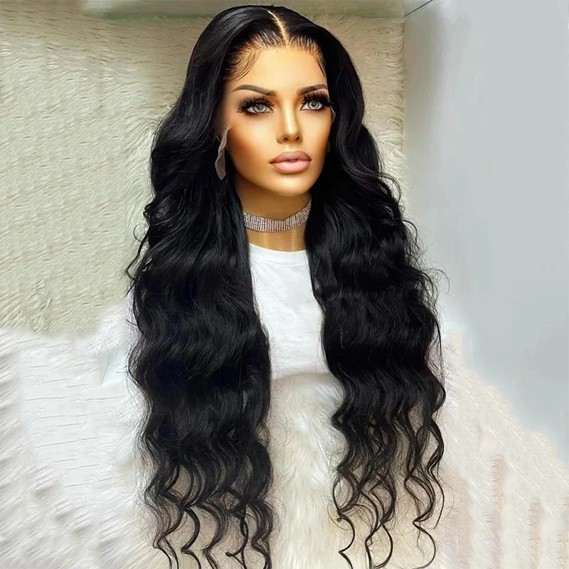 Webster-Perruque Lace Front Wig synthétique Body Wave longue pour femme noire, cheveux Babyhair, sans colle, fibre de degré de chaleur, utilisation 03