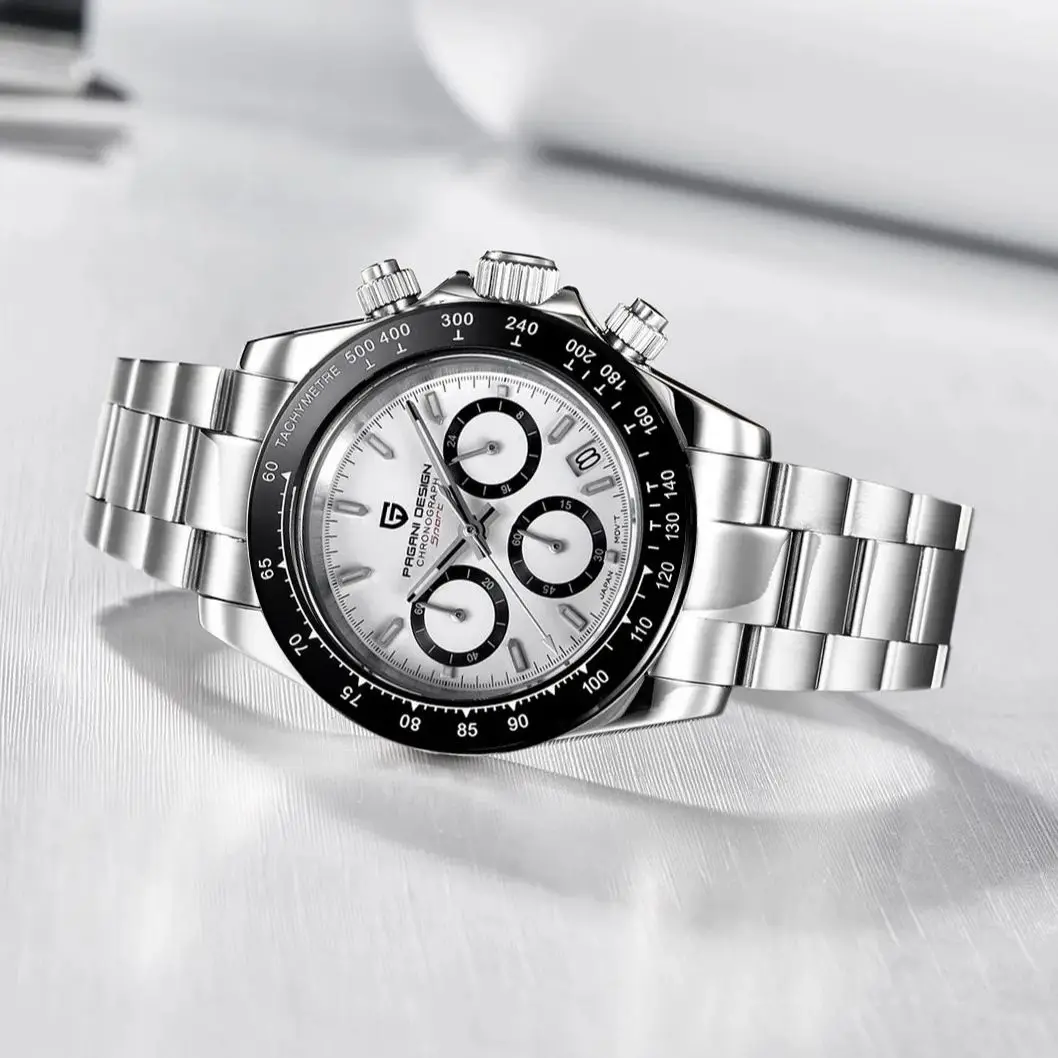 PAGANI DESIGN 2025 جديد ساعات رجالية رياضية كرونوغراف تاريخ تلقائي ساعة كوارتز الرجال AR الياقوت كريستال مقاوم للماء ساعة اليد #5