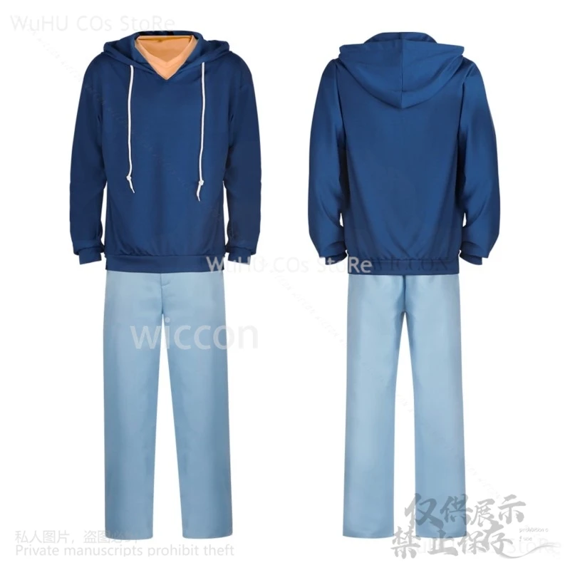 Anime Solo Leveling Sung Jin Woo 나 혼자만 레벨업 Cosplay Costume Blue Uniform Hoodie Suit Wigs For Halloween Christmas Cos