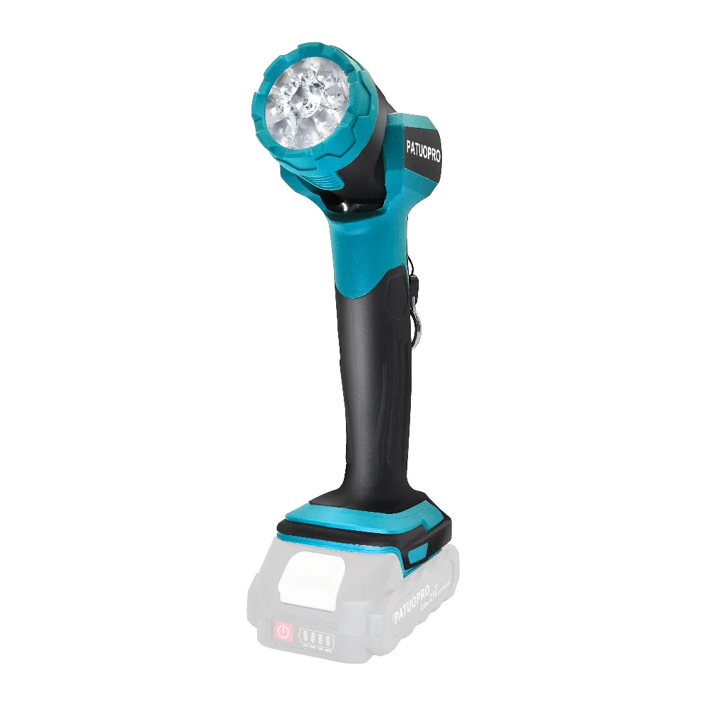 patuopro lanterna led portatil recarregavel portatil refletor de reparo apto para bateria makita 18v sem bateria 01