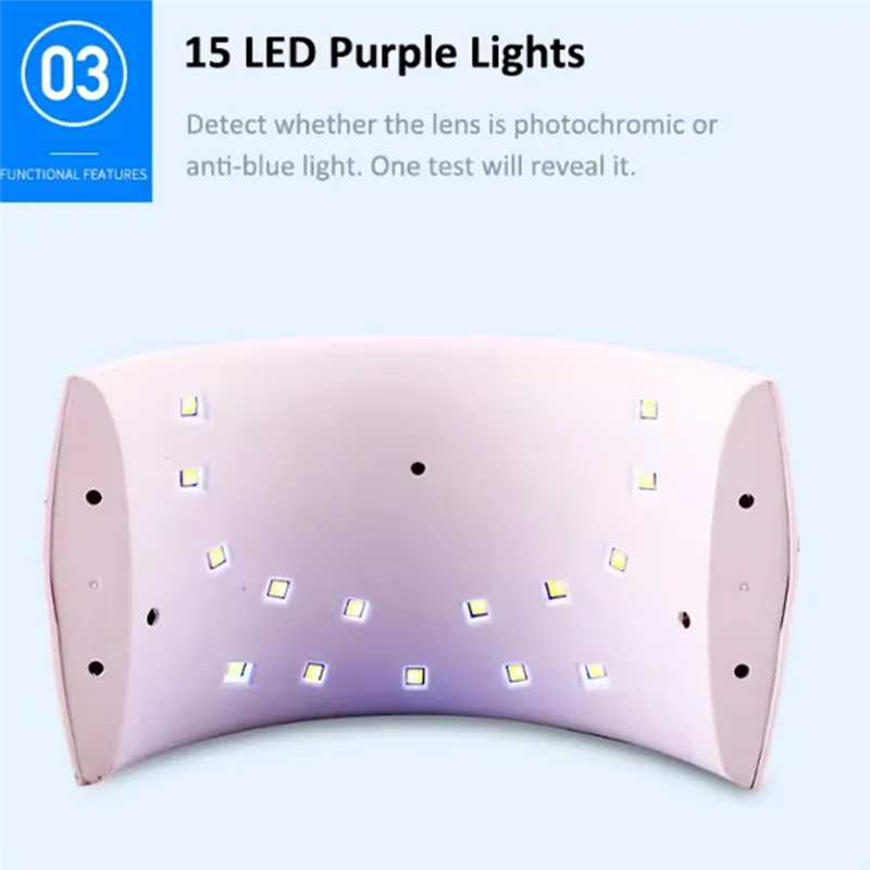 【تخفيضات سريعة】اختبار الضوء الأزرق للنظارات البصرية مصباح الأشعة فوق البنفسجية عدسة النظارات البصرية اختبار الأشعة فوق البنفسجية اختبار عدسة الضوء الأزرق