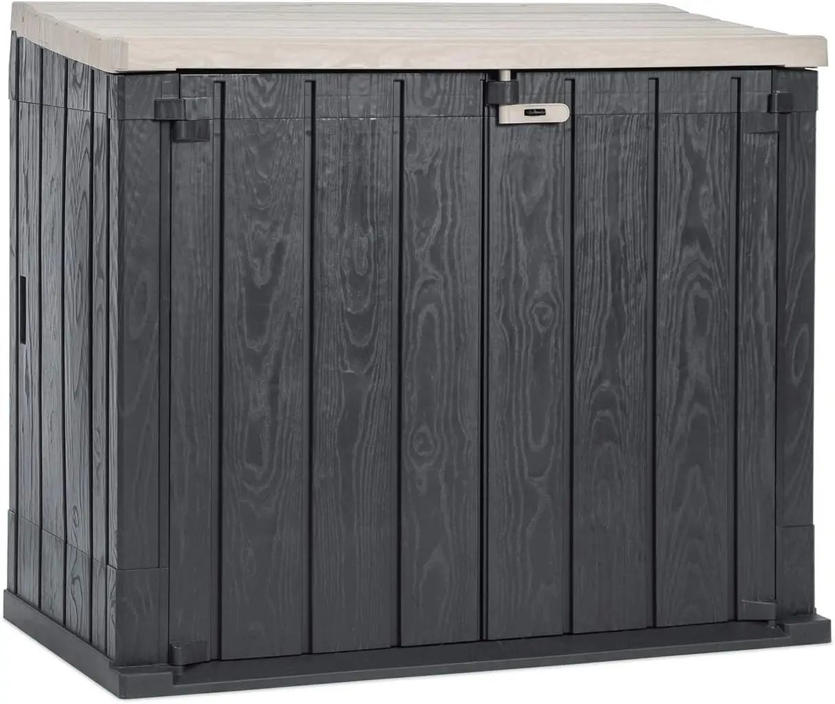 Stora Way Horizontal Outdoor Storage Shed Cabinet for Trash Cans Gardening Tools Anthracite/Taupe Gray