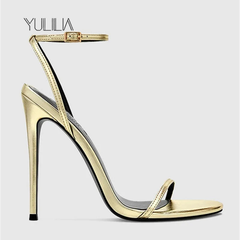 YULILIA American Style Fashion Sexy Office Nightclub Party Wedding Women's Woman Gold Strap Stiletto Sandals High Heel Pumps view 2