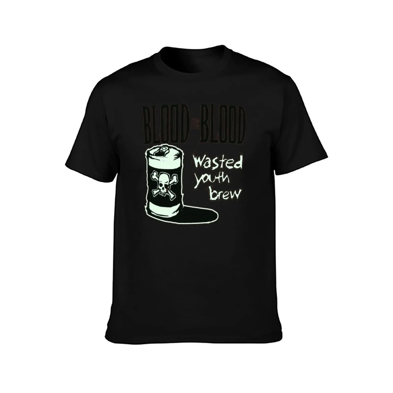 Blood For Blood Wasted Youth Boston, MA Brew T-Shirt, Summer Casual Cotton Tee, Oversized Streetwear Tops, Vintage Graphic Print