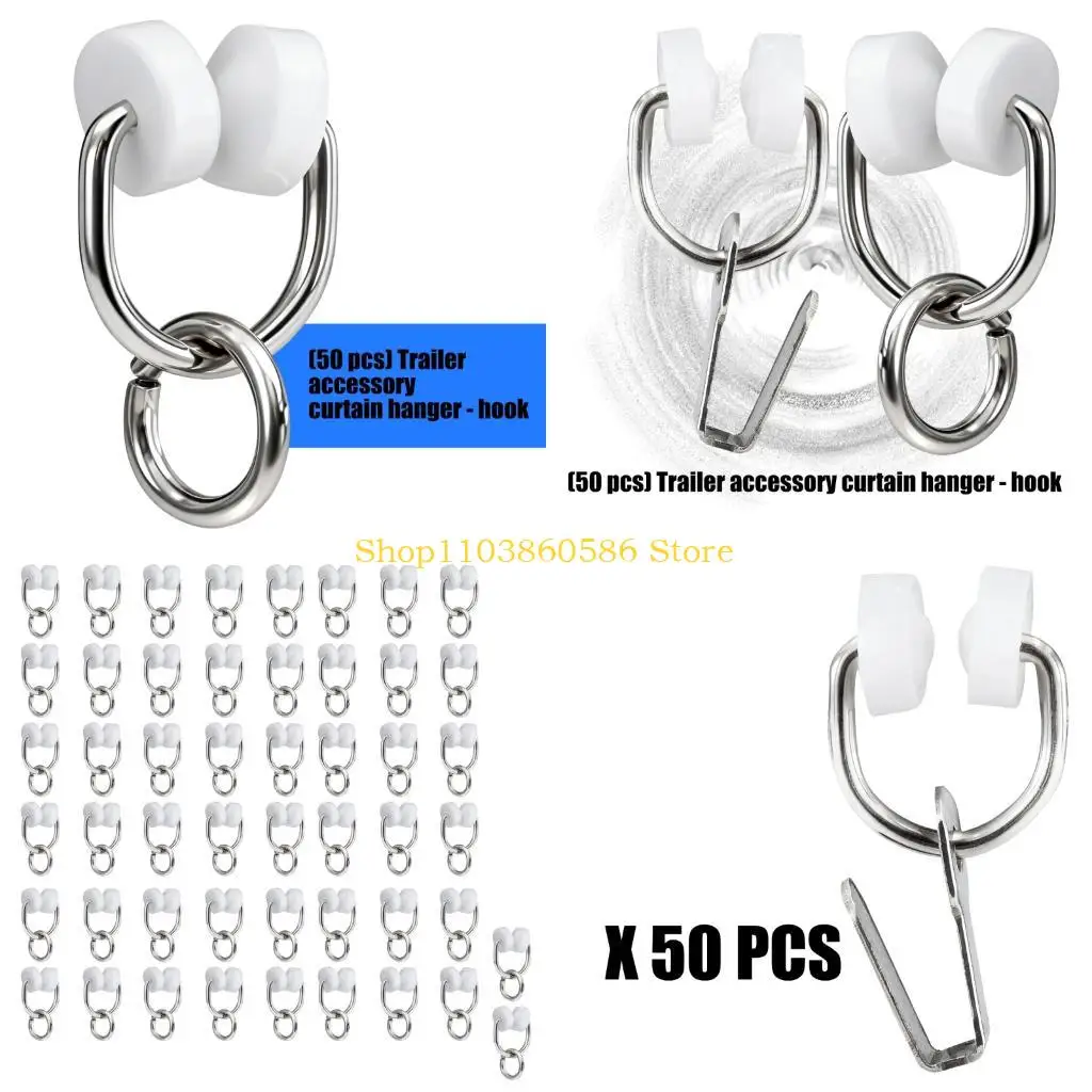 

242A Frictionless Motorhome Curtain Slider Hook Easy Clip On Installation For All Models