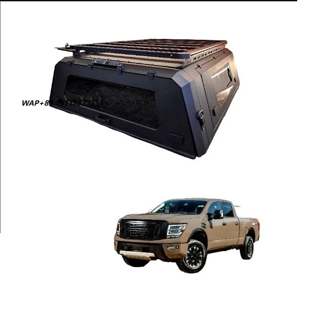 Top-level Quality Pickup Canopy Truck Topper Camper Shell Smartcap for  Titan Waterproof Truck Bed Cap with Roof Rack