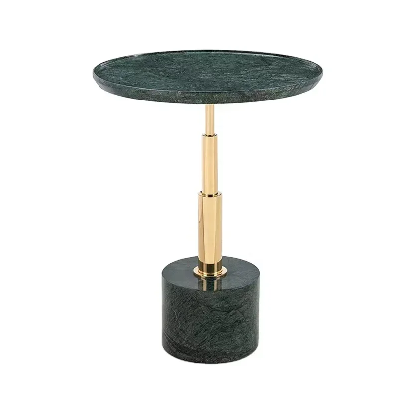 Living room furniture modern nesting coffee tables light luxury small round gold nature marble sofa side table