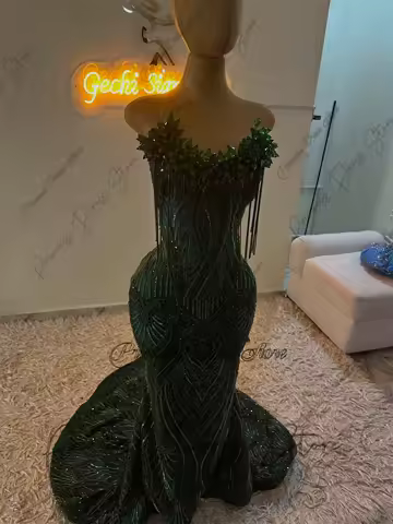 Shiny Rhinestones Diamond Mermaid Prom Dresses Customized Arabic Sequins Evening Gowns African Dubai Wedding Party Gala Dress