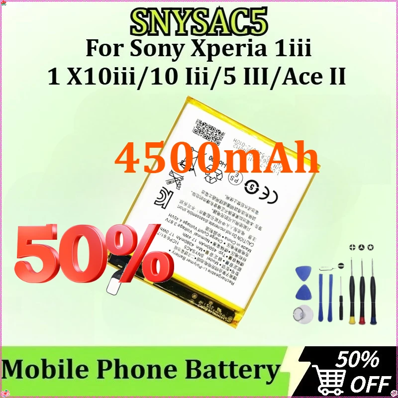 

SNYSAC5 Mobile Phone Battery for Sony Xperia 1iii/Xperia 10 Iii/Xperia 5 III/Xperia 1/X10iii/Ace II New Battery 4500mAh + Tools