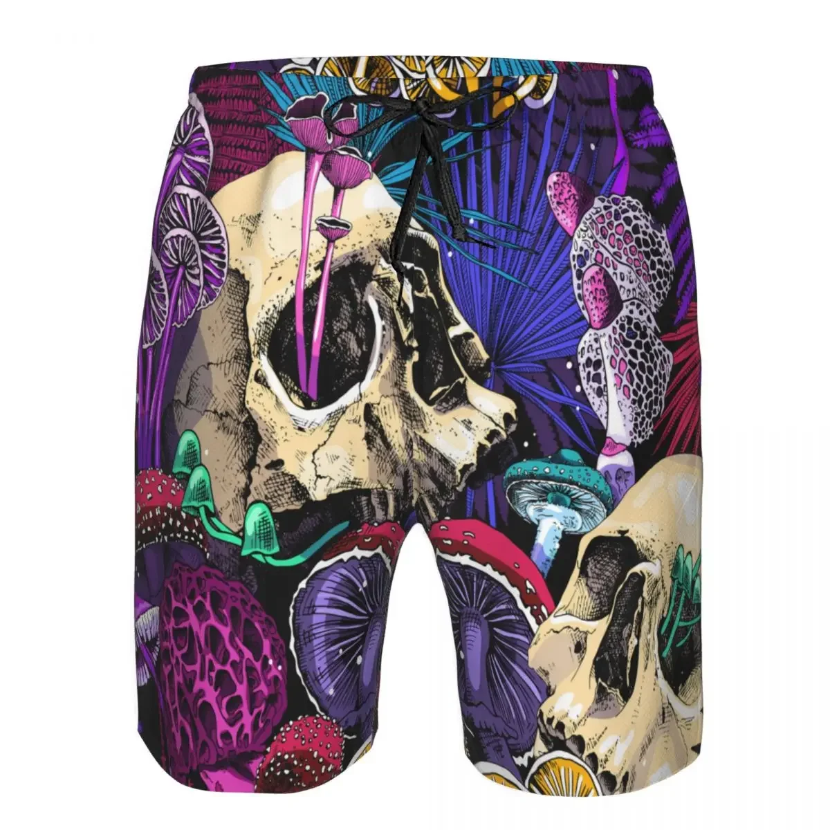 Bañador transpirable de secado rápido para hombre, pantalones cortos de playa con setas y Calaveras psicodélicas para correr, entrenar y surfear, Verano