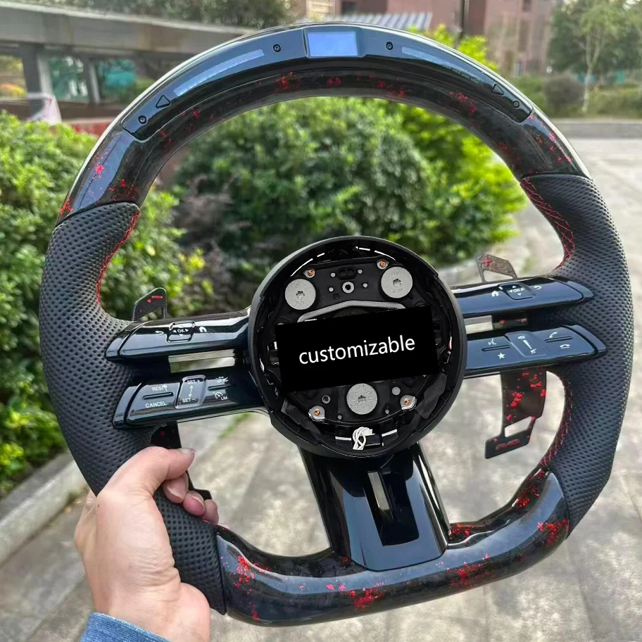 Red Forged Carbon Steering Wheel with LED Display Design for Mercedes CLS GLC GLE GLS GLA CLA GLK SLC Interior Upgrade
